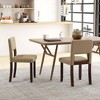 Costway Wooden Dining Chair Set of 2/4 with Acacia Wood Frame Padded Seat & Back Home Beige - 4 of 4