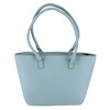 Alyssa Women's Synthetic Leather Sleek Tote Handbag, Light Blue - 2 of 3