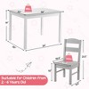 Costway Kids 5 Piece Table & Chair Set Wooden Children Activity Playroom Furniture Gift - 4 of 4