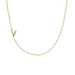 Kendra Scott 14K Gold Over Brass Mini "V" Initial Pendant Necklace - Gold - 1 of 3