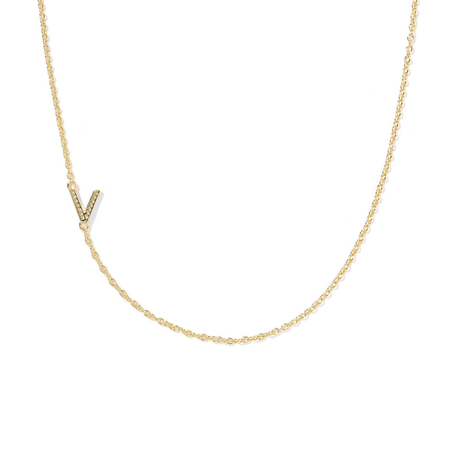 Kendra Scott 14K Gold Over Brass Mini "V" Initial Pendant Necklace - Gold