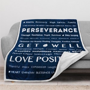PAVILIA Healing Thoughts Blanket for Women Men, Get Well Prayer Gift for Family Friends, Soft Fluffy Plush Microfiber - 1 of 4