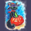 Women's Design By Humans halloween. the witch cat By POLINART Racerback Tank Top - 2 of 3