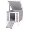 17'' Wooden Rabbit Hutch with Waterproof Openable Roof and Ramp,Raised Outdoor Bunny Cage for Small Pets - LAOTIES - 3 of 4