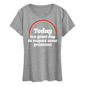 Women's - Instant Message - Today Great Day Pronouns Short Sleeve Graphic T-Shirt - 1 of 4
