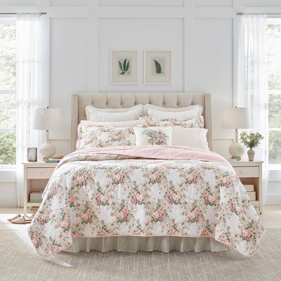 3pc King Bramble 100% Cotton Comforter Floral Beige - Laura Ashley : Target