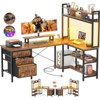 Aheaplus L Shaped Desk with Hutch, Gaming Desk with Led Lights - 2 of 4