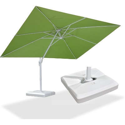 PURPLE LEAF  Patio Umbrella White Cantilever Offset Umbrella Rectangle Outdoor Umbrella with 360-degree Rotation