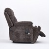 Oversized Chenille Power Lift Recliner Chair with Dual OKIN Motors, Massage, Heating, 180¡ã Lay Flat, and 2 Cup Holders - 4 of 4