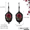 Goth Halloween Earrings - Vintage Witch Style with Red Rose & Raven Design - 4 of 4