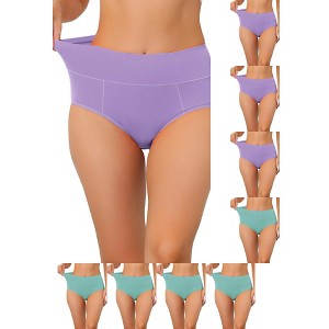 INSPIRE CHIC Women's High Waist Available in Plus Size Tummy Control Briefs 9 Packs - 1 of 4