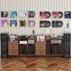 LOVSON 35.4''storage cabinet with adjustable shelf record rack (holds 350+ vinyl records), includes speaker stands,2drawers, suitable for living rooms - 2 of 4