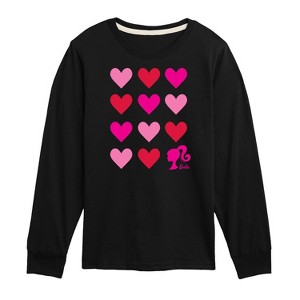 Boys' - Barbie - Barbie Heart Grid Long Sleeve Graphic T-Shirt - 1 of 4