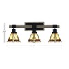 Toltec Lighting Tacoma 3 - Light Vanity in  Black/Painted Wood with 7" Zion Art Glass Shade - 2 of 2