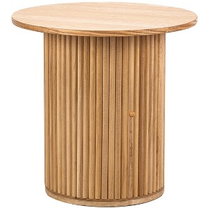 Nordlys Natural Solid Wood Side Table with Storage Modern Design Style Living Room - 1 of 4
