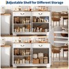 Buffet Cabinet with Drawers, 57" Large Sideboard Buffet Storage Cabinet with Shelves and Doors, Modern Farmhouse Coffee Bar Station Kitchen Table - 4 of 4