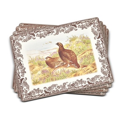 Pimpernel Woodland Placemats – Set of 4 Cork-Backed Table Mats with Nature-Inspired Designs, Heat-Resistant, Easy to Clean
