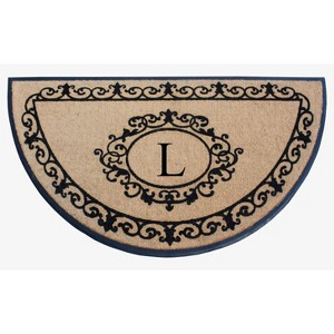 A1HC Natural Coir & Rubber Hand Flocked Large Monogrammed Thick Door Mat 36"x72" Entrance Doormats - 1 of 4