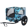 Munora - Outdoor Heavy Duty Collapsible Pet Bike Trailer - 16-Inch All-Terrain Wheels - Universal Hitch - Foldable Dog/Cargo Carrier - Blue & Grey - 4 of 4