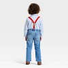 Toddler Boys' 3pc Valentine's Day Button-Down Shirt and Denim Pants Set with Bow Tie and Suspenders - Cat & Jack™ Medium Blue - 2 of 4