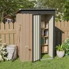 Angel Sar 4.27FT x 2.42FT Metal Garden Shed, 5x3 FT Pent Roof Outdoor Storage with Hinge Door, Galvanized Steel - 2 of 4