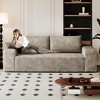 63 Inch 2 Setaser Sofa Corduroy Fabric Deep Seat Couches Comfy Loveseat Sofa No Assembly Camel - 2 of 4