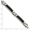 Black Bow Jewelry Men's 9mm Two Tone Stainless Steel Textured Link Bracelet, 8.25 Inch - 4 of 4