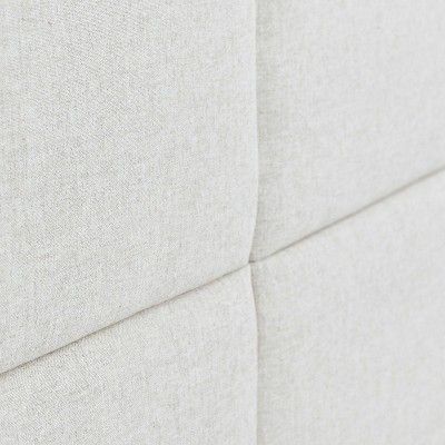 Natural Linen Blend Sound Reducing Queen Upholstered Headboard