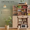SinCiDo Fluted Kitchen Pantry with 4 Doors and Adjustable Shelves, 72″ Tall Modern Pantry Cabinet with Drawer, Wood Cupboard for Kitchen, Natural Oak - 2 of 4
