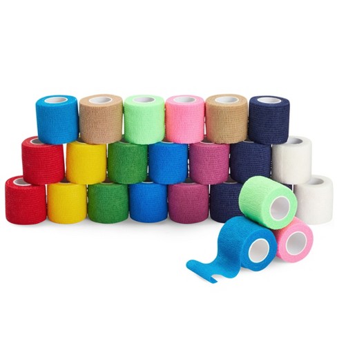 Juvale 24 Pack Self Adhesive Bandage Wraps, Cohesive Tape, In 12 Colors, 2  In X 5 Yard : Target