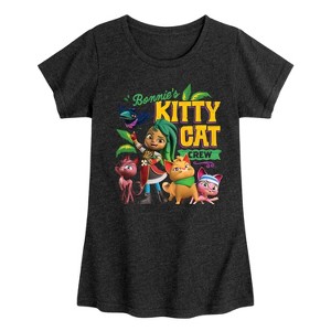 Girls' - Santiago of The Seas - Bonnie Bones Pirate Kitty Cat Crew Fitted Short Sleeve Graphic T-Shirt - 1 of 4