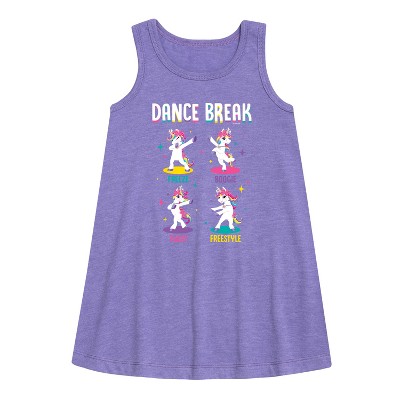 JoJo Siwa Dance Break Unicorns Graphic Sleeveless Aline Dress - Purple - 3T