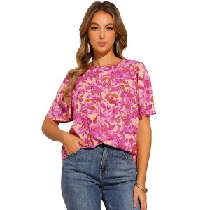 INSPIRE CHIC Women's Floral Ruffle Sleeve Causal Cute Summer Top - 1 of 4