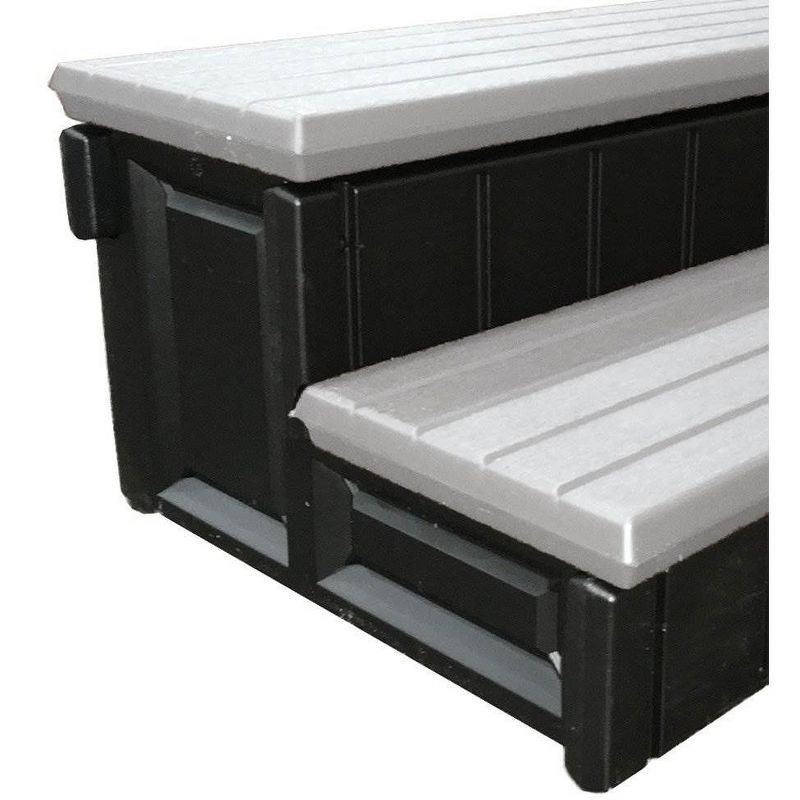 Leisure Accents 36 Inch Long Spa Hot Tub Storage Steps, Gray (2 Pack), 3 of 5