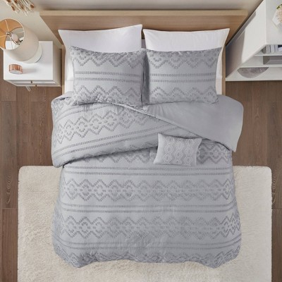 Jemma Solid Clipped Jacquard Duvet Cover Set Target