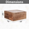 Mela Artisans Blossom Handcrafted Box in White over Light Burnt Finish - Medium - 3 of 4