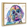 Stupell Industries Bold Rainbow Shih Tzu Dog Portrait Floating Frame Canvas Art, Gold, 21" x 17" - 2 of 4