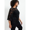 June + Vie by Roaman's Women's Plus Size Allover Lace Top - 4 of 4