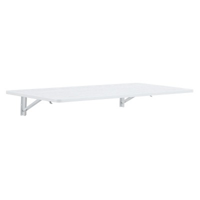 GlasFlength Folding Tables Wall Mounted Space Optimizing Surface Compact Simple Design for Multipurpose Rooms, White, 45"*22"*6.5"