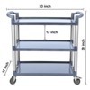 Heavy-Duty 3-Tier Utility Cart with Wheels, 360 LB Capacity, Rolling Service Cart for Kitchen, Office, Garage, Cleaning - 2 of 4
