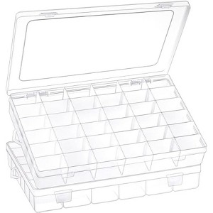 2-Pack 36-Grid Plastic Organizer Box - Adjustable Compartments for Beads & Small Items - 1 of 4