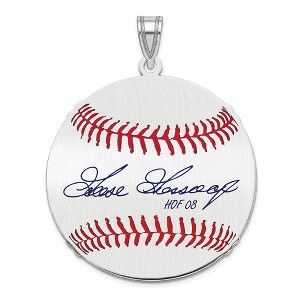 Black Bow Jewelry Sterling Silver Rich GOOSE Gossage Signature LG Enaml Baseball Pendant - 1 of 4