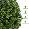 20 Inch Artificial Topiary Ball Tree Set of 2, Faux Potted Boxwood Topiary Plant, Fake Shrubs Tree in Pot for Front Door Home Balcony Backyard - 3 of 4