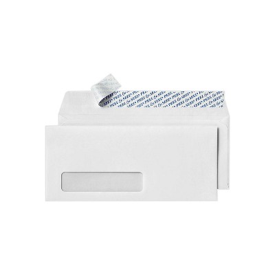 LUX Peel & Seel Self Seal #10 Window Envelope 4 1/2" x 9 1/2" White 50/Pack (75761-50)