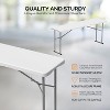 VINGLI 6 FT Narrow Folding Table, Tabletop Folded in Half, Premium Quality HDPE Material and Sturdy Metal Frame, White - 3 of 4