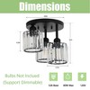 DAKAFUL Clear Crystal Semi Flush Mount Ceiling Light - 3-Light Fixture For Kitchen, Foyer, Hallway, Bedroom, And Bathroom - 4 of 4