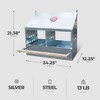 Harris Farms 2 Hole Galvanized Steel Chicken Nesting Box with Front and Back Panels, Folded Edges, Ventilation Holes, and Bottom Metal Inserts - 3 of 3
