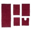 Bell Flower Collection Tufted Bath Rugs, Extra Soft and Absorbent, Non-Slip Bath Mats, Machine Washable Bathroom Mats, 5 Piece Set with Runner, Red - 2 of 4