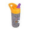 Zak Designs 16 fl oz Polypropylene Glow in the Dark Cypress Stitch Straw Bottle Orange/Purple - 4 of 4