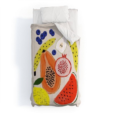Deny Designs El Buen Limon Acrylic Fruits Comforter and Sham Set